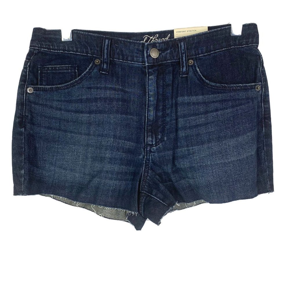 Universal Thread 8 Shorts Denim High Rise Shortie Jean Cutoff Dark Wash Indigo